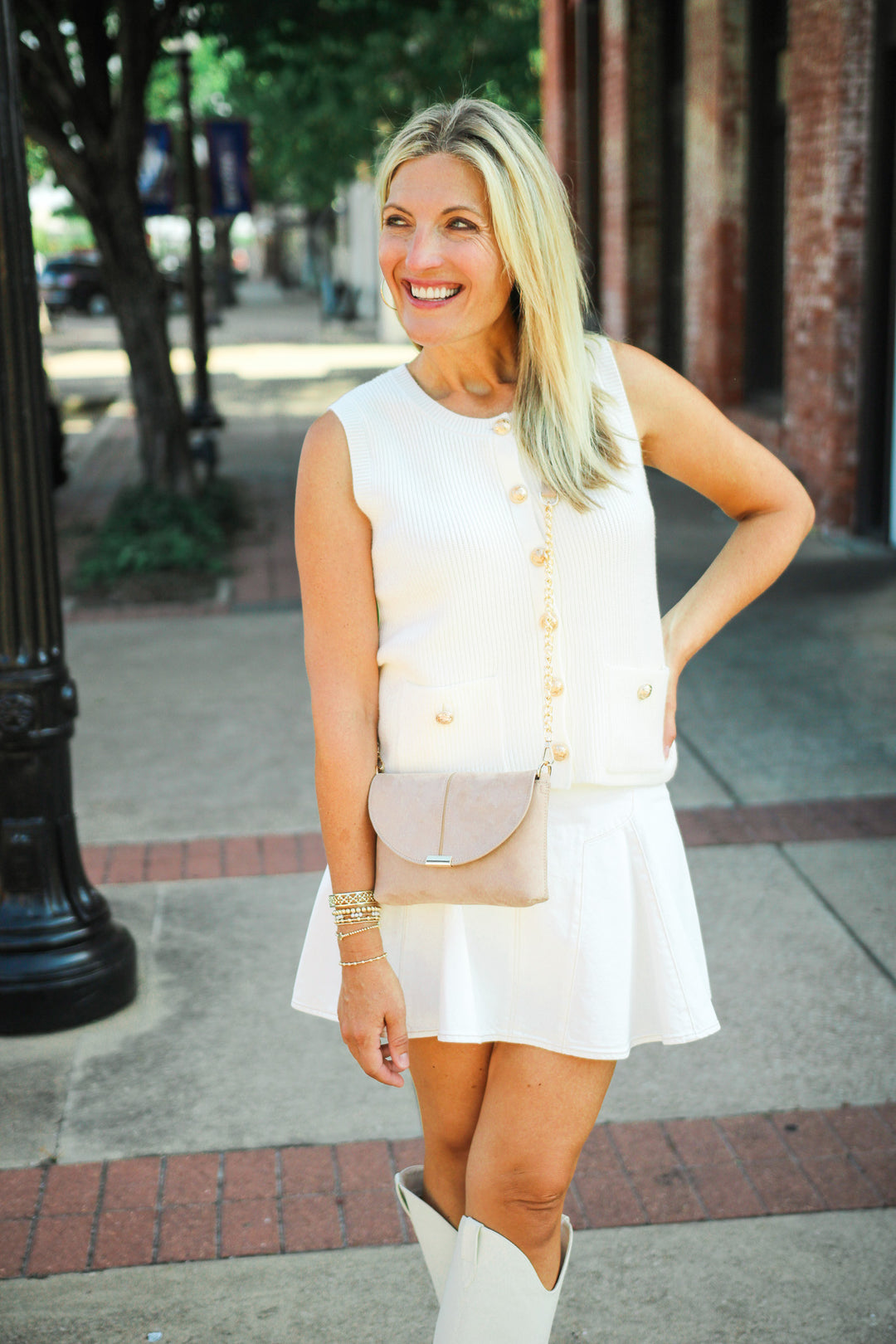 Aliya Sweater Vest, Cream
