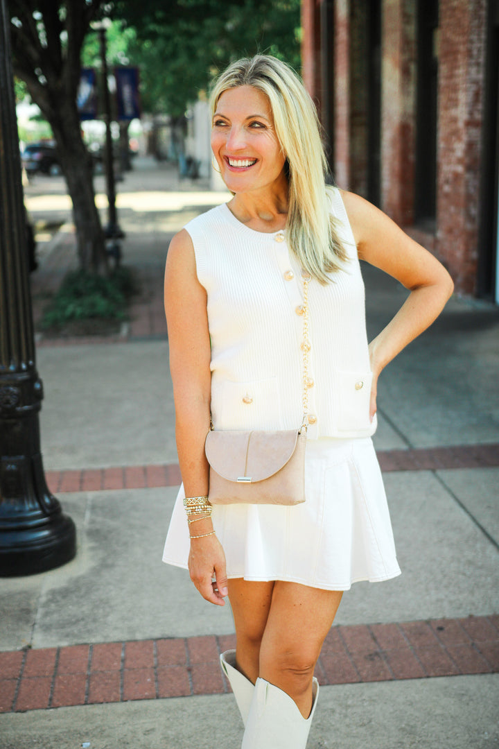 Aliya Sweater Vest, Cream