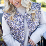 '90s Garden Puffer Vest, Charcoal/Multi Floral