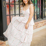 Early Dawn Maxi Dress, Pink Multi