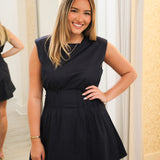 Full of Life Pleated Mini Dress, Navy