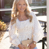 Sugar Dot Poplin Top, White/Black