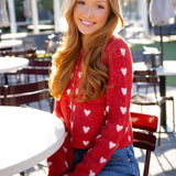 Warm Your Heart Cardigan, Red