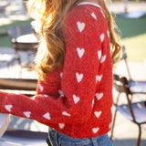 Warm Your Heart Cardigan, Red