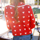 Warm Your Heart Cardigan, Red