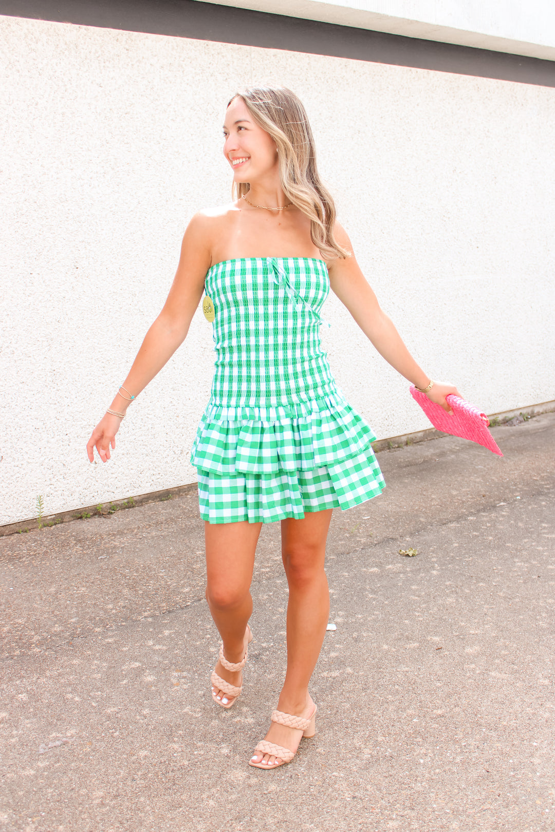 Gingham Picnic Dress, Green