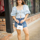 Daydream Darling Top, White/Blue