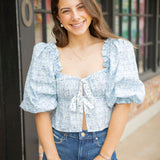 Daydream Darling Top, White/Blue
