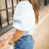 Daydream Darling Top, White/Blue