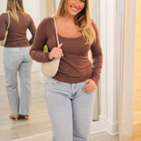 Second Skin Scoop Neck Top, Sandalwood