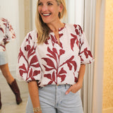 Claudia Top, Maroon Vine