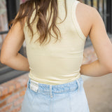 So Soft Seamless Modal Stripe Tank, Butter Yellow Combo