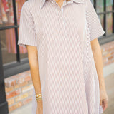 Coffee Date Mini Dress, Chocolate/Ivory