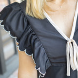 Sweetheart Ruffle Mini Dress, Black