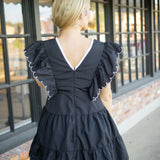 Sweetheart Ruffle Mini Dress, Black