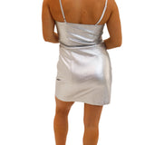 Dance The Night Away Metallic Dress, Silver