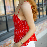 Cherry Fairytale Top, Red/ White Polka Dots