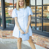 Market Day Mini Dress, Baby Blue
