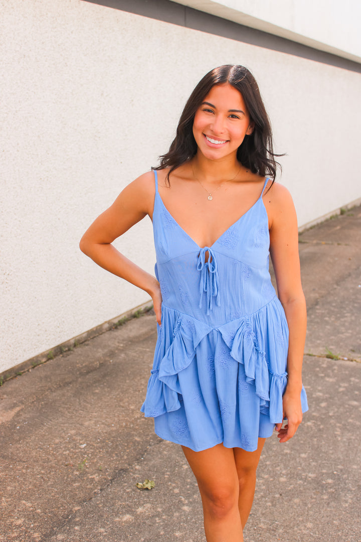 Enchanting Moments Romper, Periwinkle