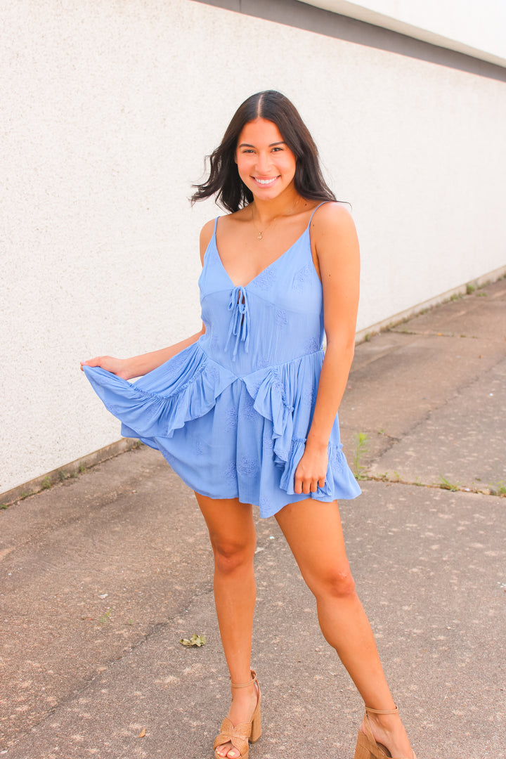 Enchanting Moments Romper, Periwinkle