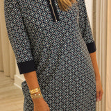 Connie Dress, Floral Mosaic Navy
