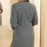 Connie Dress, Floral Mosaic Navy