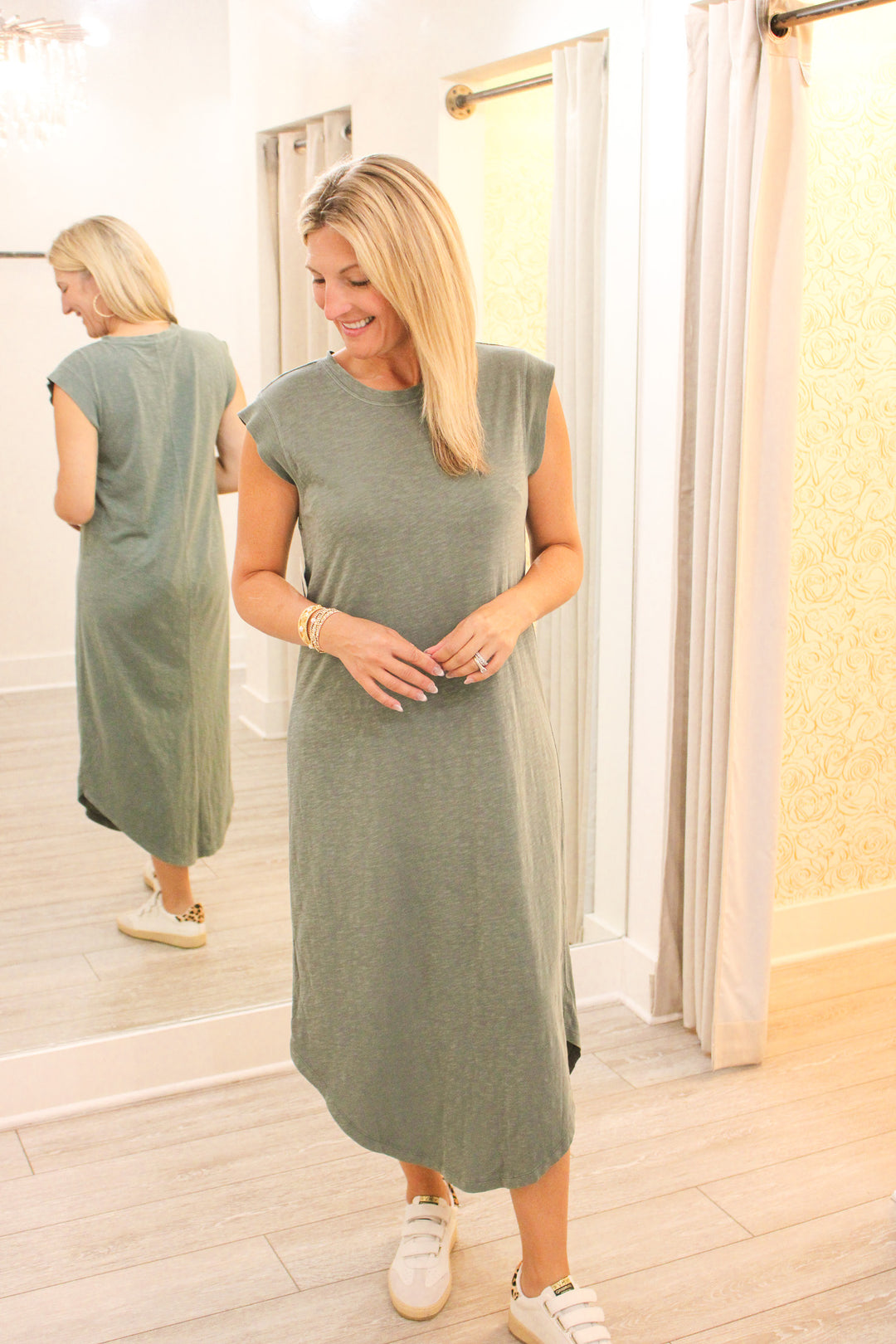 Calabasas Midi Dress, Hunter Green