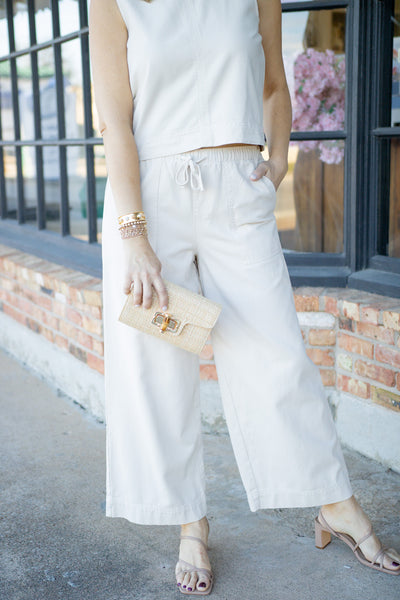 Daycation Twill Ankle Pant, Parchment