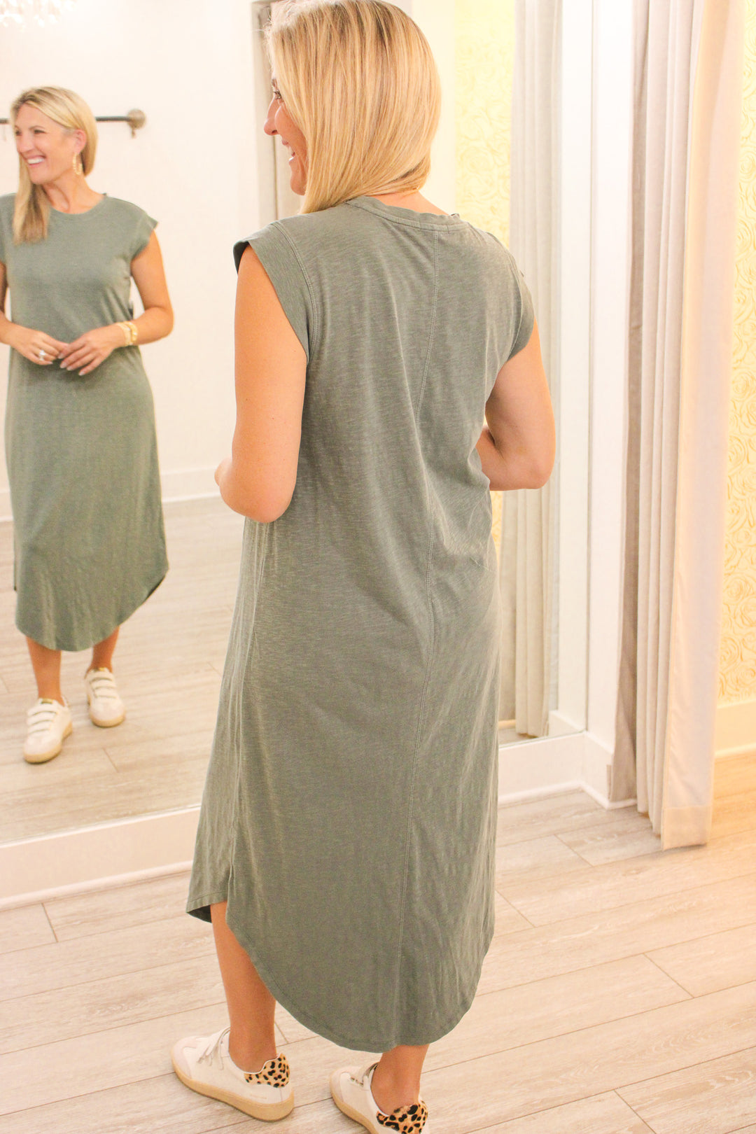 Calabasas Midi Dress, Hunter Green