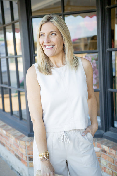 Sun Seeker Twill Tank, Parchment