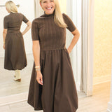 Caerlion Contrast Knit Midi Dress, Brown
