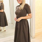Caerlion Contrast Knit Midi Dress, Brown