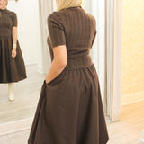 Caerlion Contrast Knit Midi Dress, Brown