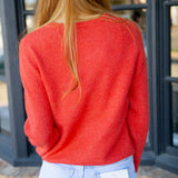 Medina Cozy Rib Cardigan, Red Lotus