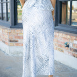 Sleek Bias Maxi Skirt, Snow Tiger