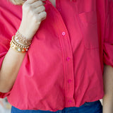 Uptown Stroll Top, Berry Red