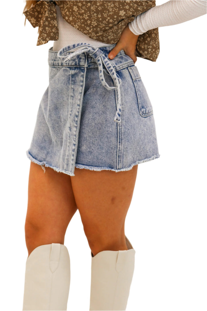 Cut To The Chase Denim Skort
