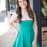 Baseline Tennis Dress, Green Glow Combo