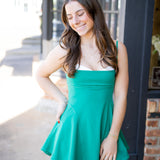 Baseline Tennis Dress, Green Glow Combo