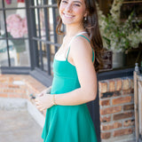 Baseline Tennis Dress, Green Glow Combo