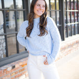 Opal Rollneck Knit Sweater, Cashmere Blue