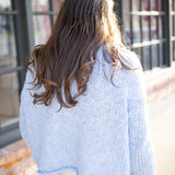 Opal Rollneck Knit Sweater, Cashmere Blue