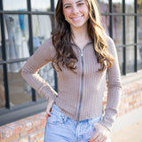 Brunch Girl Zip-Up, Dusted Cocoa