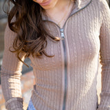 Brunch Girl Zip-Up, Dusted Cocoa