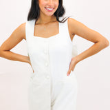 Back Before You Know It Bow Romper, Off White