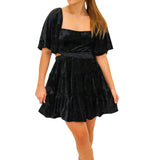 Still The One Velvet Cut Out Dress, Black