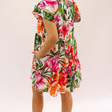 Hope Tiered Dress, Red/Orange/Pink