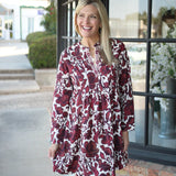 Camilla Pleated Dress, Camilla Red