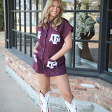 Texas A&M Mascot Pocket Romper, Maroon