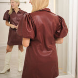 Line Of Style Mini Dress, Maroon